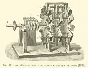 Mecanismo Motor del Barco Eléctrico de Jacobi, 1839 de French School